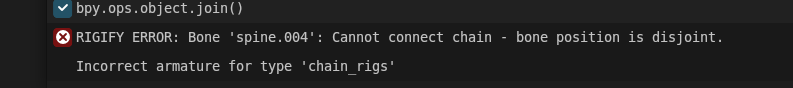 Disjoint Error Message